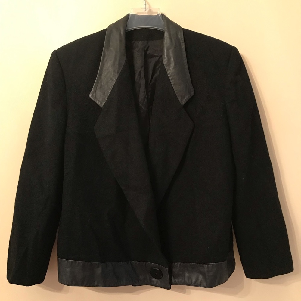 ADOLFO Atelier 100% Wool Black Jacket